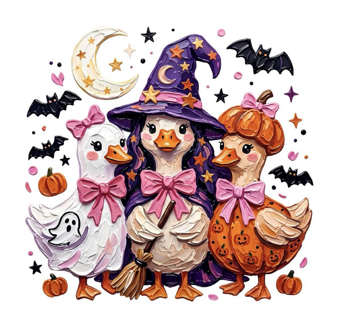 Halloween Witch Ducks DTF Transfer