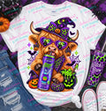 Bright Witch's Brew Highland Cow DTF transfer design