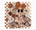 Brown Floral Ghost Halloween DTF Transfer protected preview