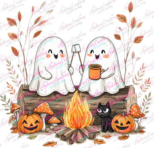 Campfire Ghosts Halloween DTF Transfer protected preview
