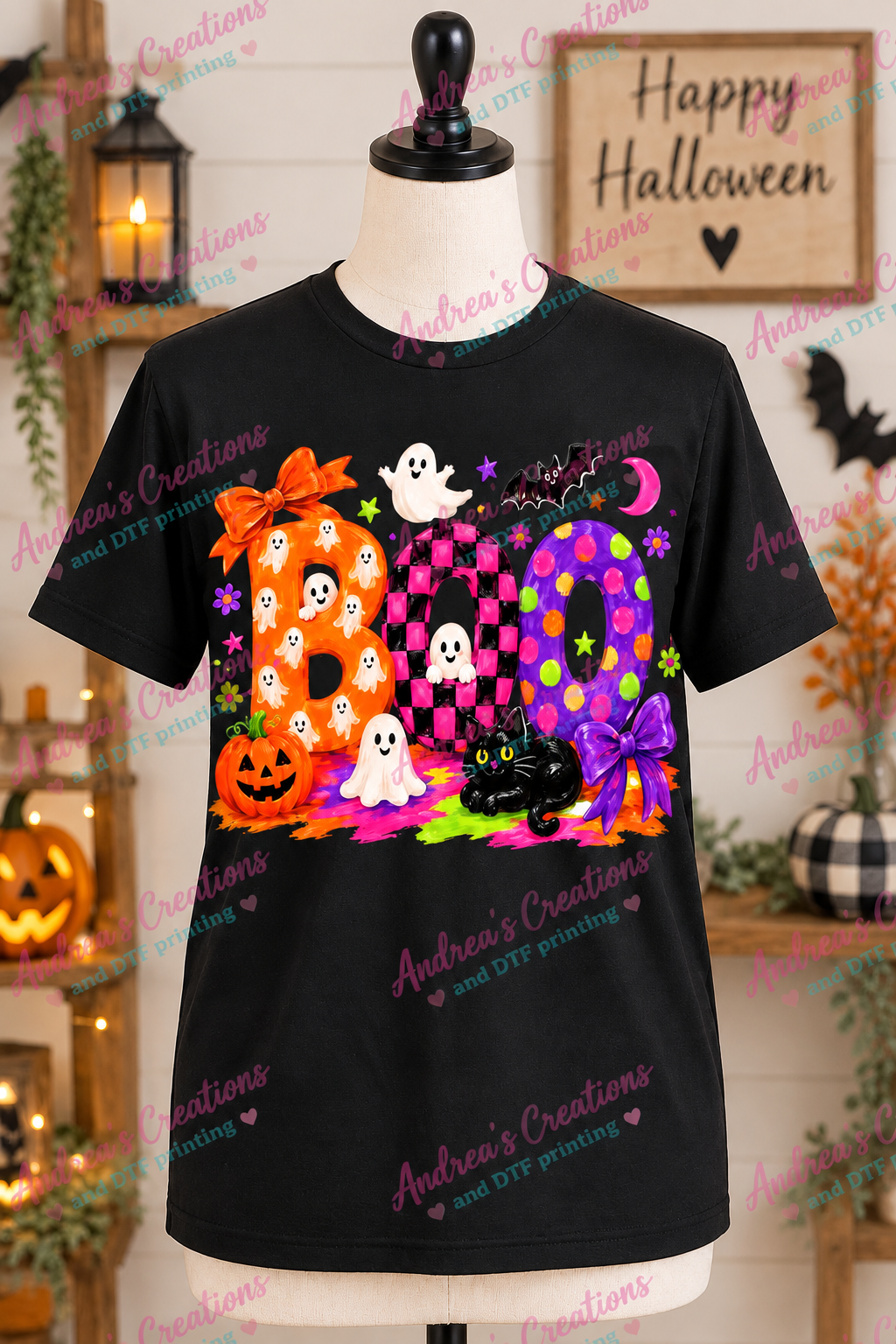 Colorful BOO Halloween Shirt