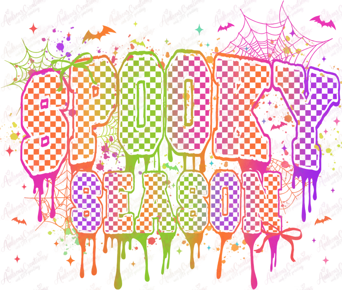 Colorful Spooky Season DTF Transfer protected preview