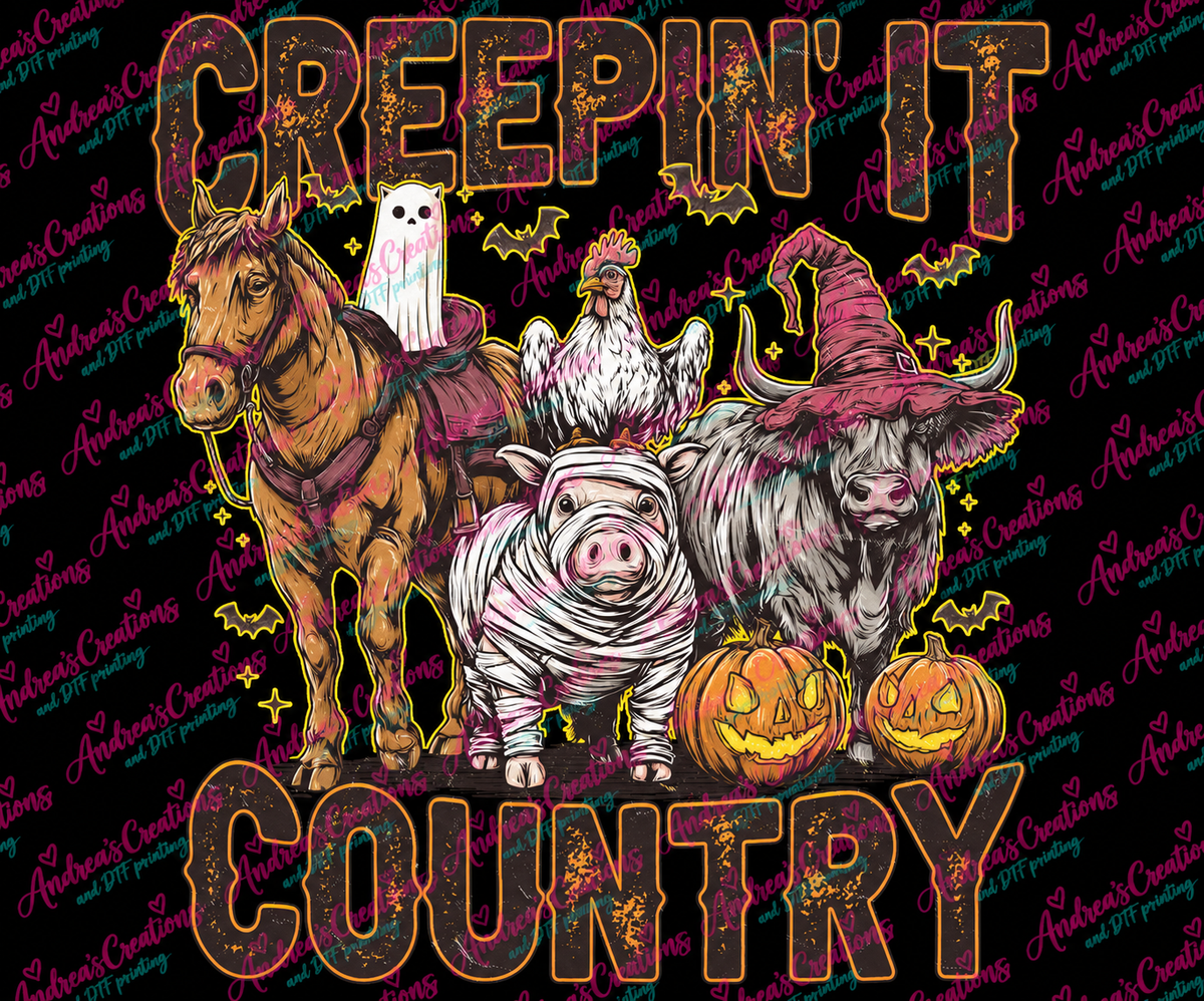 Creepin’ It Country Halloween DTF Transfer protected preview