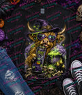 Dark Witch's Brew Highland Cow DTF transfer design