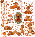 Fall Dachshund Dog Vibes Back DTF Transfer protected preview