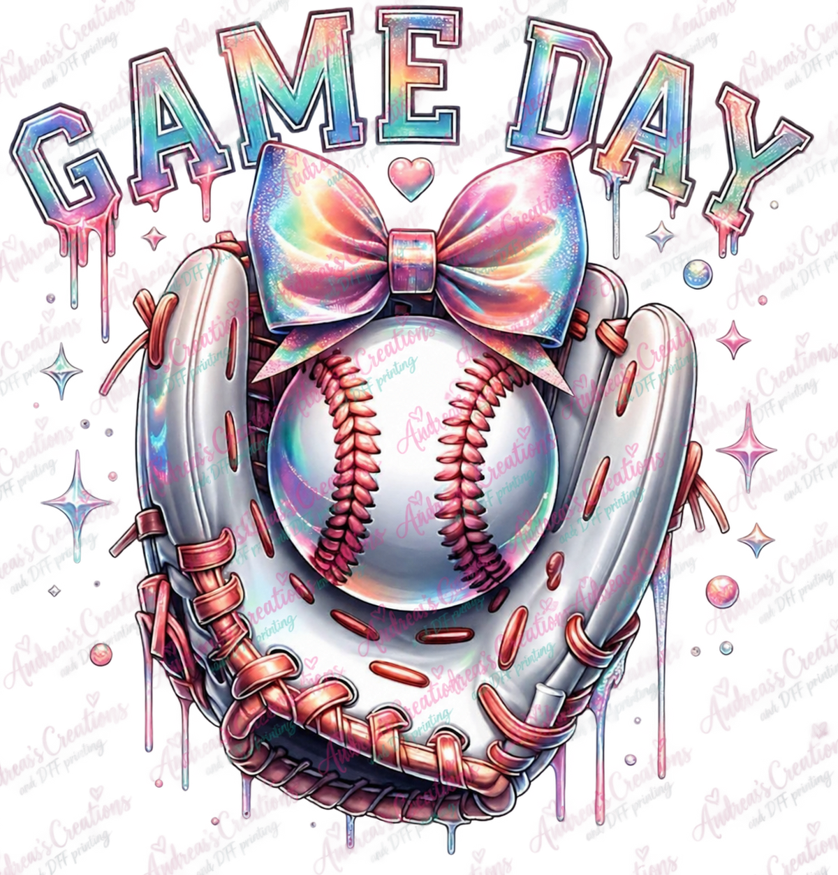 Game Day Baseball & Bow DTF Transfer protected preview