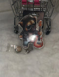 Rockstar Pug with Guitar Badge Reel
