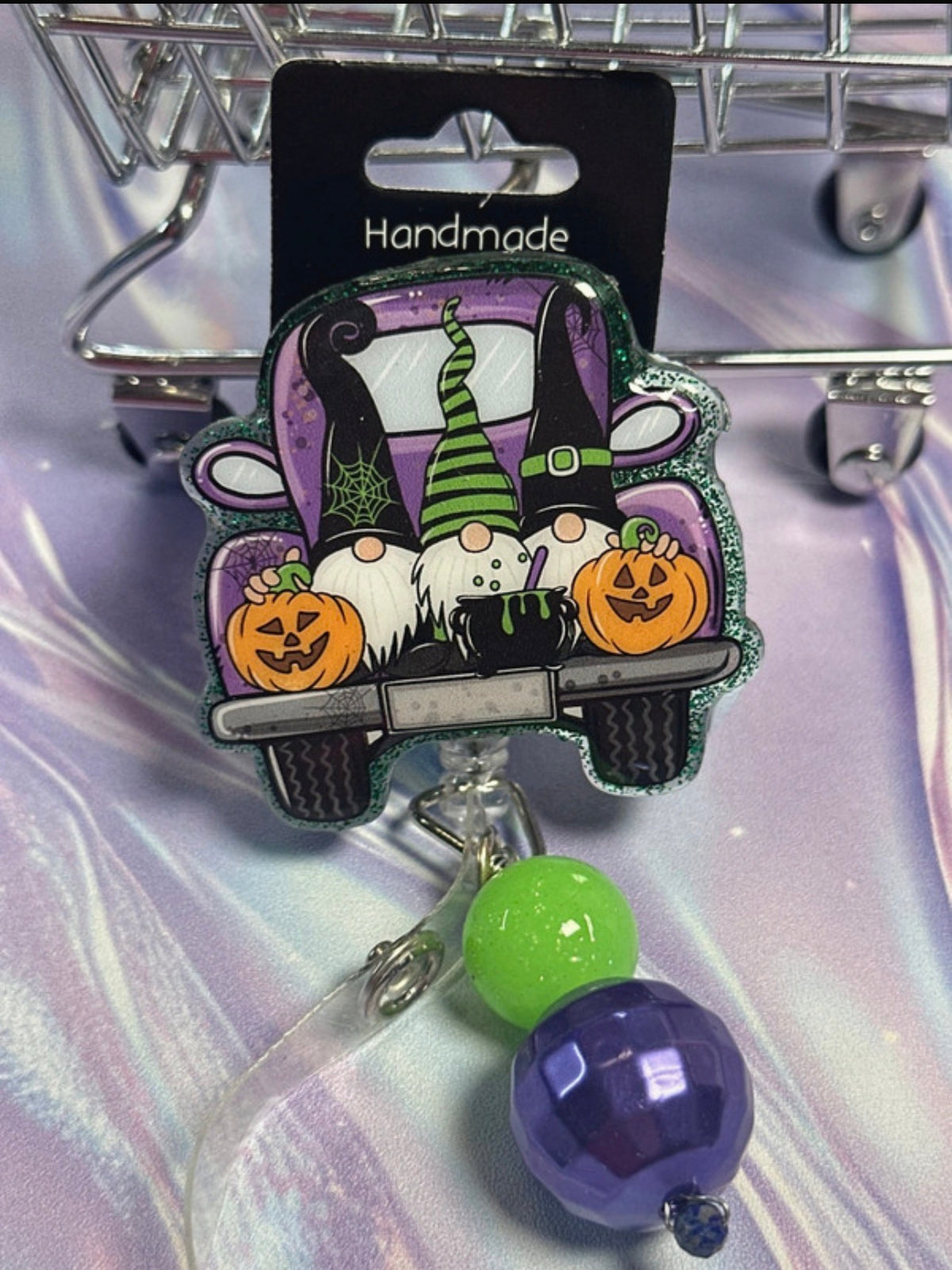 Halloween gnome truck badge reel