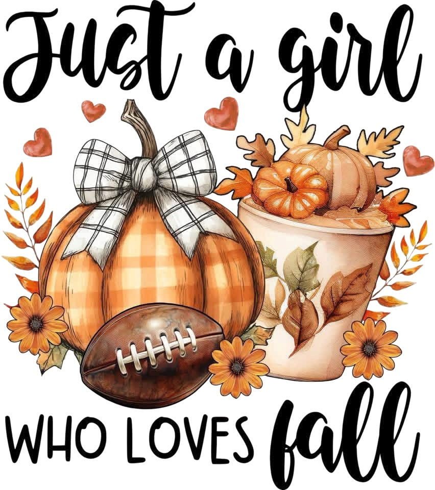 Just A Girl Who Loves Fall DTF transfer design