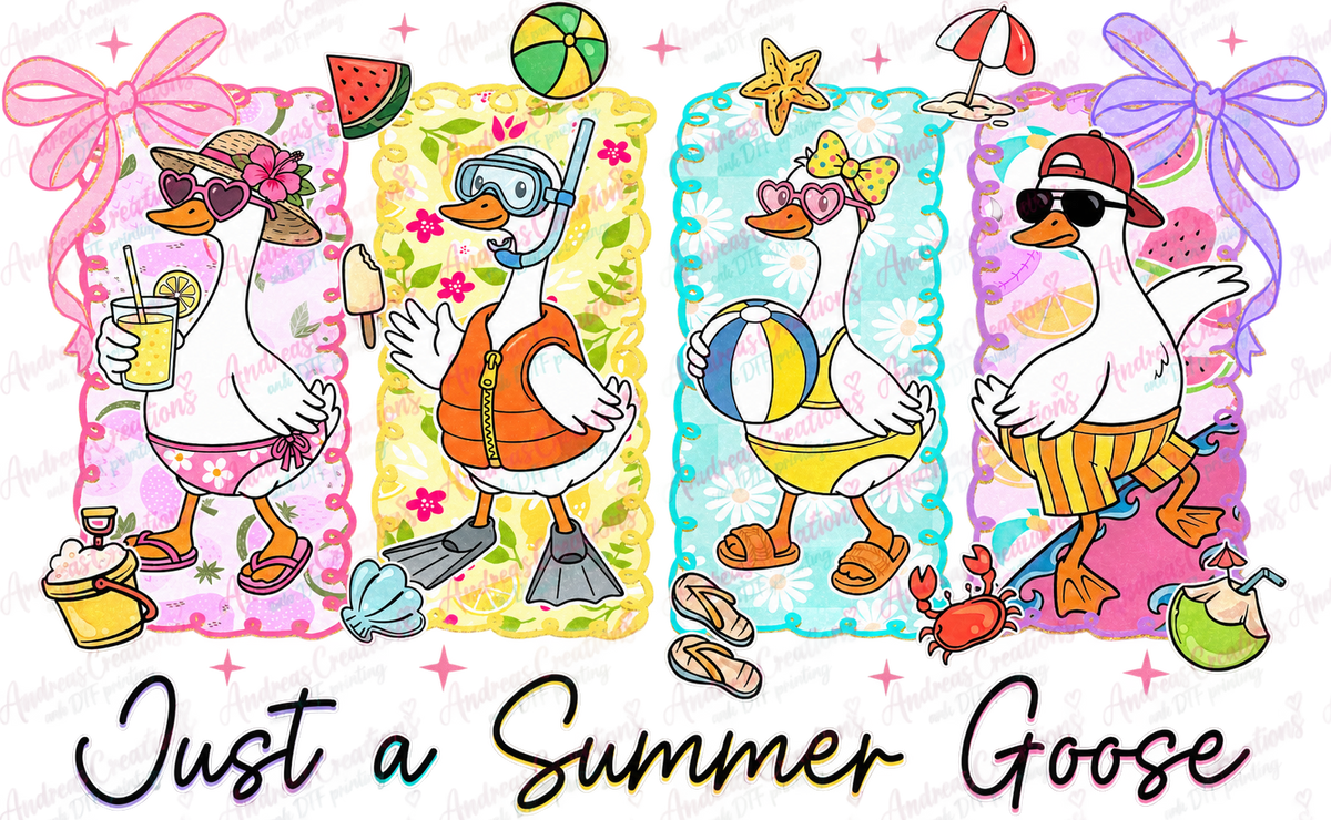Just a Summer Goose DTF Transfer protected preview