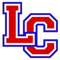 Red white and blue LC logo DTF transfer