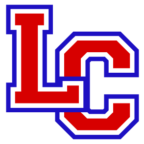 Red white and blue LC logo DTF transfer