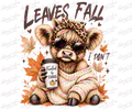 Leaves Fall Highland Cow Dark Text DTF Transfer protected preview