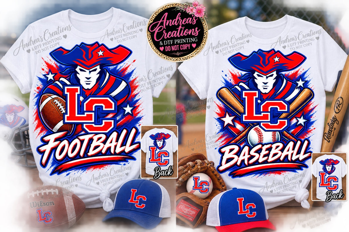 Lincoln County football DTF transfer design preview