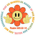 Psalm 139 flower DTF transfer design