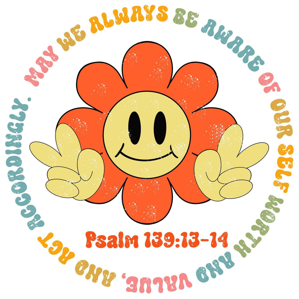 Psalm 139 flower DTF transfer design
