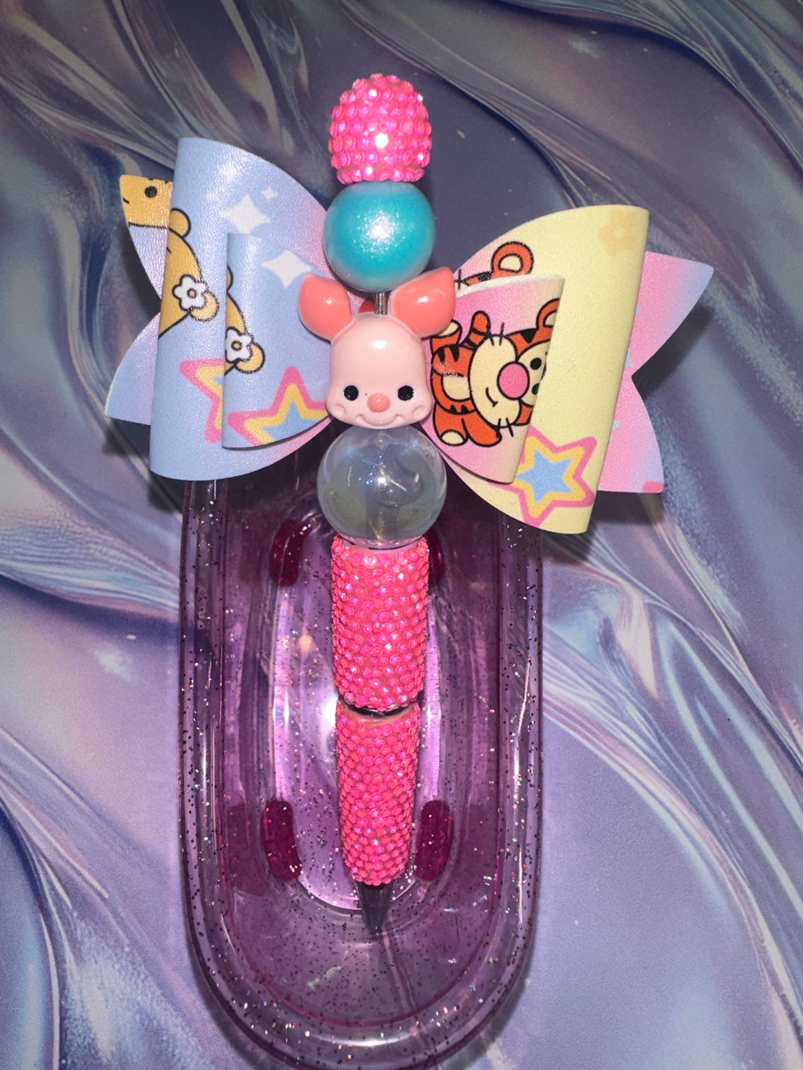 Piglet and Tigger pink rhinestone pen