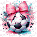 Pink Bow Soccer DTF Transfer protected preview