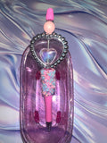Pink heart mirror decorative pen