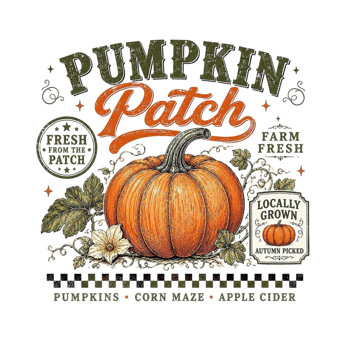 Pumpkin Patch Farm Fresh DTF transfer design