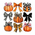 Pumpkins and bows Halloween DTF transfer design