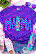 Purple and Teal Cotton Candy Mama DTF transfer design