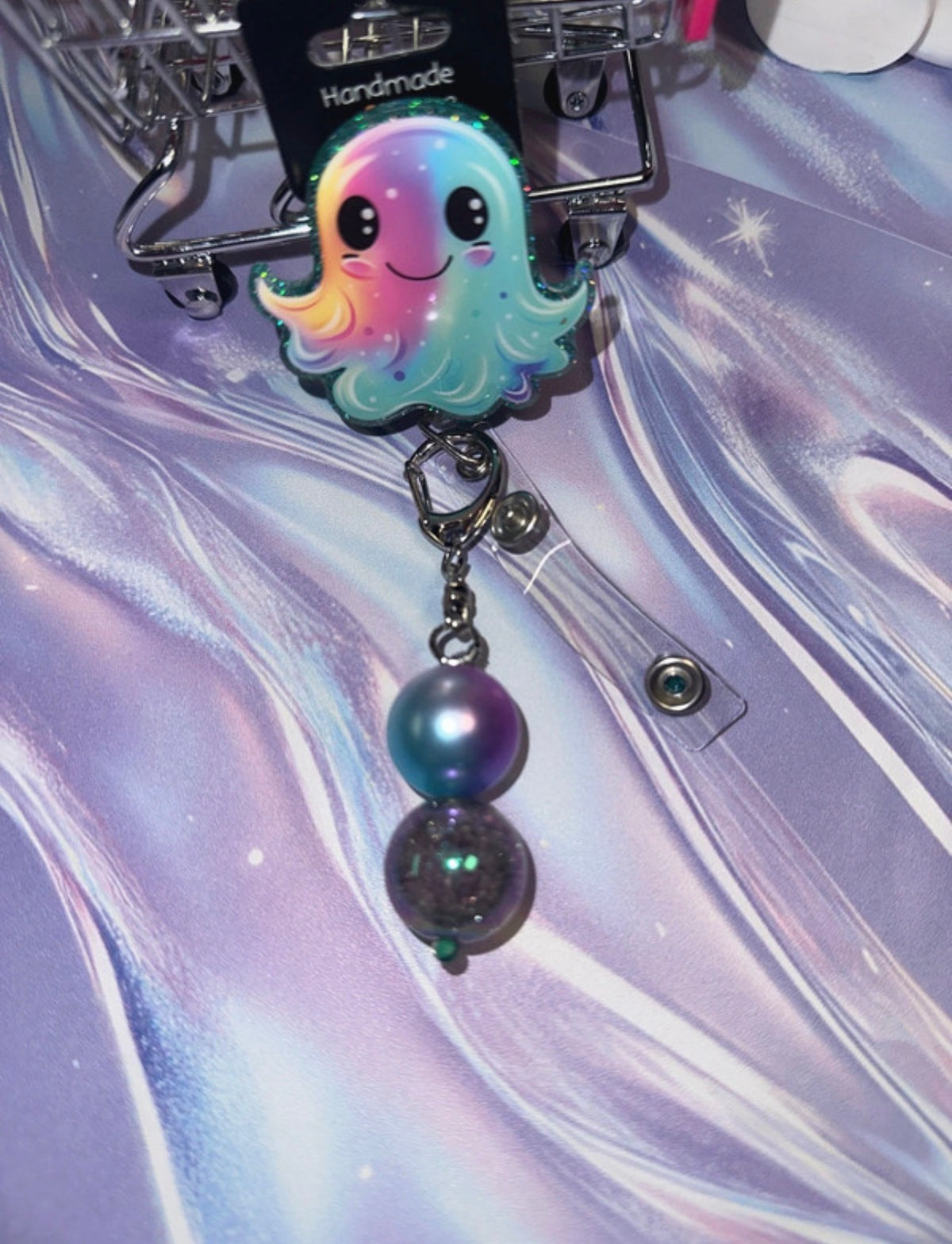 Rainbow ghost badge reel