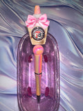 7 Brew iridescent pink bow pen