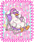 Sizzlin’ But Chillin’ Summer Duck DTF Transfer protected preview