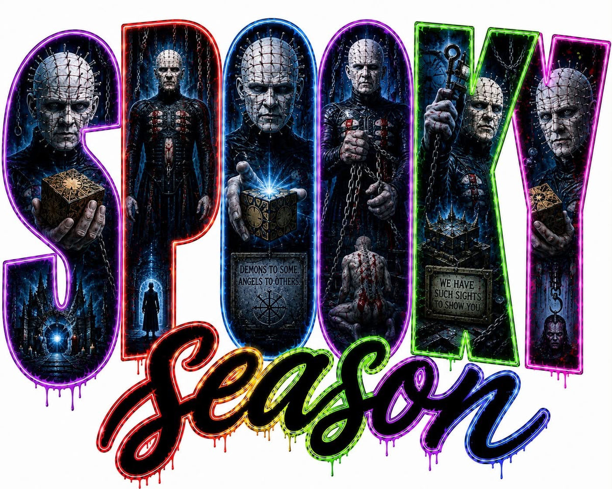 Spooky Season dark horror DTF transfer design