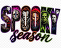 Spooky Season horror icons DTF transfer design