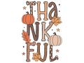 Thankful fall pumpkin DTF transfer design
