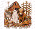 Tis the Season Highland Cow & Ghost DTF Transfer protected preview