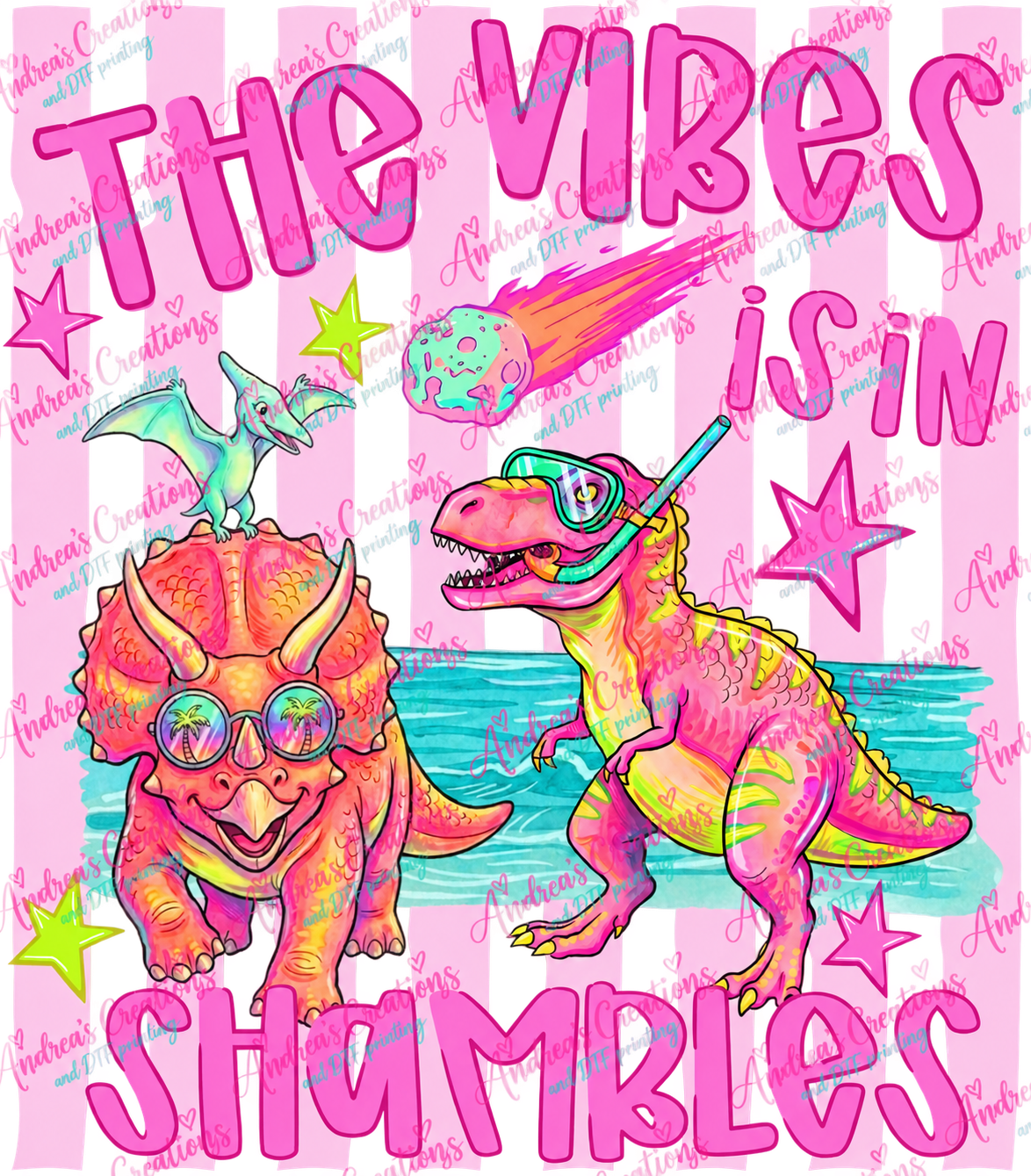 The Vibe Is in Shambles Dinosaur DTF Transfer protected preview