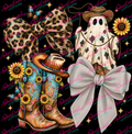 Western Ghost Boots & Bows DTF Transfer protected preview