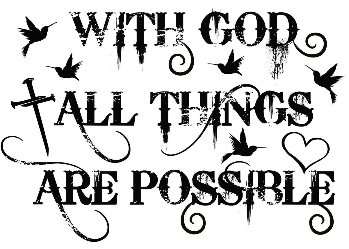 With God All Things Are Possible DTF transfer design